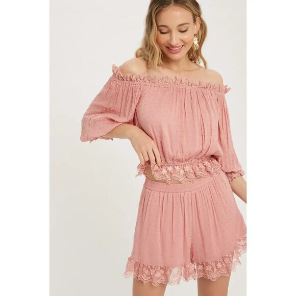 CLEAR OUT!!!!  Lace Trim Lounge Set - Picture 6 of 10